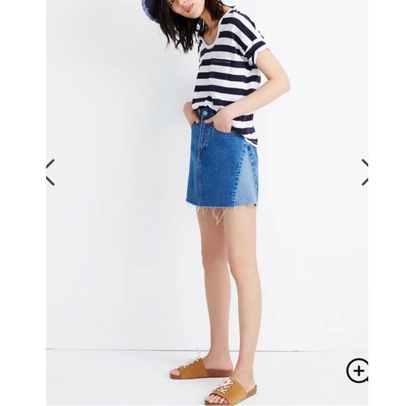 Madewell Rigid Denim A-Line Mini Skirt Size 27 - Picture 2 of 7